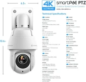 Amcrest 8MP Dış Mekan PTZ POE IP Kamera ve Pant Tilt Zoom - 8