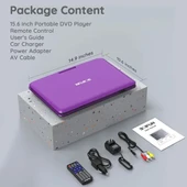 BOIFUN Taşınabilir DVD Oynatıcı 15.6" Geniş HD Ekran - 8
