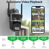 Ozmik CMR56 6K HD IP kamera Wifi üç Lens üç  güvenlik PTZ kamera 6MP Dış mekan - 6