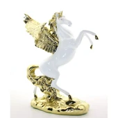 Polyester Şahlanan Kanatlı At Figürü - 1