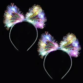Işıltılı Fiber Fiyonk Gece Tacı Işıklı Ledli Eğlence Tacı 1 Adet 20x21 Cm - 3