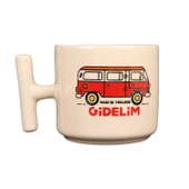 KREM T KULP HADİ GİDELİM KIRMIZI OTOBÜS TASARIM KUPA - 1