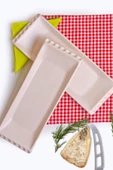 Mat Kırık Beyaz Selen Kayık Tabak 33 Cm 2 Adet - 1