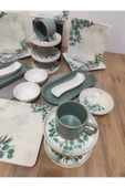 Okaliptus 6 kişilik 26 parça kahvaltı takımı yesil thumbnail 4