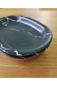 Siyah 25 cm Servis Sunum Kayık Tabak 2 Adet - 2