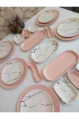 Kahvaltı Takımı 23 Parça 6 Kişilik Mat Pembe Mermer Dekor - 3
