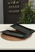 Mat Siyah Selen Kayık Tabak 33x12 Cm 2 Adet 956 - 1
