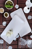 Mat Kırık Beyaz Siera Kayık Tabak 33 Cm 2 Adet - 1