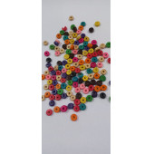Renkli Yassı Ahşap Pul Boncuk 25 gr. 8mm - 1