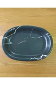 Siyah 25 cm Servis Sunum Kayık Tabak 2 Adet - 1