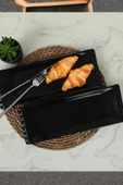 Mat Siyah Selen Kayık Tabak 33x12 Cm 2 Adet 956 - 2