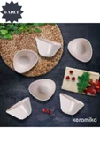 KERAMİKA MISKA MAT BEYAZ ÇEREZLİK 6'LI -12 CM. - 1