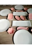 Kahvaltı Takımı 20 Parça 6 Kişilik Mat Beyaz Pembe - 2