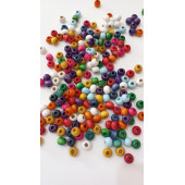Renkli Yuvarlak Ahşap Boncuk 50 gr 10mm - 1