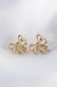 Pirinç Gold Renk Fiyonk Küpe - TJ-BKP8944 - 1
