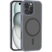 Apple iPhone 16 Pro Max Kılıf M-safe Şarj Özellikli Mat Arka Yüzey Zore Sio Kapak - 1