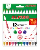 Alpino Double Keçeli Kalem Çift Taraflı 12 Renk - 1