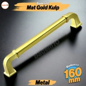 Alfa Metal Mat Gold Altın Kulp 160 mm Mobilya Çekmece Mutfak Dolabı Dolap Kapak Kulpları Kulb Kulpu thumbnail 1
