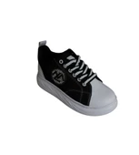 YAZKIŞ Kadın Siyah Keten Yanı Taşlı Klaın Taban Fashıon Günlük Spor Ayakkabı thumbnail 1