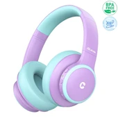 iClever Gürültü Önleyici Ses Sınırlı 60 Saat Oynatma Süreli Bluetooth Çocuk Kulaklığı Lila - 1