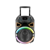 ACS-2 30W 12 inch Hoparlörlü Mikrofonlu, RGB Işıklı Sd Kart USB Parti ve Karaoke Bluetooth Speaker - 1