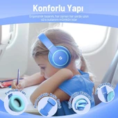 iClever Gürültü Önleyici Ses Sınırlı 60 Saat Oynatma Süreli Bluetooth Çocuk Kulaklığı Mavi - 7