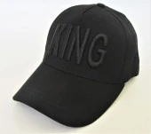 Unisex King Nakışlı Spor Siyah Şapka thumbnail 1