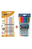 Pensan Triball 8'li Vakumlu Set + Bic 6'lı Pastel Fosforlu - 1
