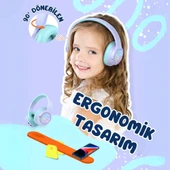 iClever Led Işıklı Güvenli Ses Sınırlı 45 Saat Oynatma Süreli Bluetooth Çocuk Kulaklığı Lila - 6