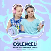 iClever Led Işıklı Güvenli Ses Sınırlı 45 Saat Oynatma Süreli Bluetooth Çocuk Kulaklığı Lila - 9