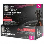 Reflex Glove Flex Eldiven 100lü Siyah S ﻿Beden 4 Kutu - 1