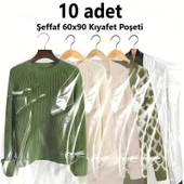 Gardırop İçi Askılık yuvalı 60x90cm Kuru temizleme - Dolap içi ŞEFFAF saklama NaYLoNu (10adet) thumbnail 3