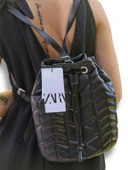 ORİJİNAL ZARA BEDARF MODEL BUKET SİYAH GÜNLÜK ÇANTA - 2