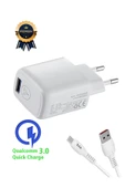 giyitec Samsung Galaxy A30 A30s A31 Uyumlu 18W Hızlı Şarj Aleti Qualcomm Quick Charger 3.4A USB To Type-C - 6