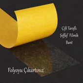 Çift Taraflı Filmik Film Şeffaf Bant Şerit Montaj Bandı 48 mm x 25 Metre Çok Amaçlı Güçlü 1 Adet - 5