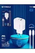 Syrox Gan 45w Pdvhızlı Turbo Şarj Type-c Ve Usb A Çift Girişli Şarj Adaptörü/ Type-c Kablo Set - 3