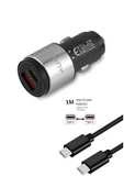 giyitec Samsung Galaxy S20 Ultra 5G S22 Ultra S22+ Plus Uyumlu 45W Type-C USB-C Pd Metal Oto Şarj Seti - 1
