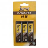 0.5 Kalem Ucu 3 Adet Serve 0.5mm Siyah Kalem Uçları 3lü Paket - 1