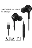 giyitec Galaxy A23 A24 A33 A34 M22 M23 M31s M32 M33 M34 Uyumlu Silikonlu Type-c Kablolu Kulaklık - 1