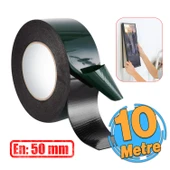 Çift Taraflı Köpük Sünger Bant Eva Montaj Bandı Siyah 50 mm x 10 Metre Etil Vinil Asetat 1 Adet thumbnail 1