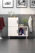 Moonlife 2 Kapaklı L Çok Amaçlı Banyo Dolabı Beyaz - 1