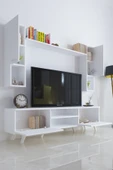Moonlife İstanbul Dolaplı Kapaklı Tv Ünitesi Beyaz - 2