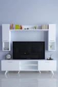 Moonlife İstanbul Dolaplı Kapaklı Tv Ünitesi Beyaz - 1