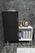 Moonlife 2 Kapaklı L Çok Amaçlı Banyo Dolabı Siyah - 1