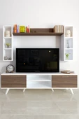 Moonlife İstanbul Dolaplı Tv Ünitesi Beyaz Ceviz - 1