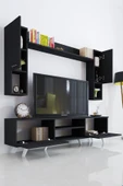 Moonlife İstanbul Dolaplı Kapaklı Tv Ünitesi Siyah - 2