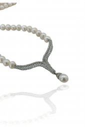 Yeni Altın Modeli Üst Kalite İnci Gerdanlık 925 Gümüş Kolye - 5