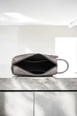 Hakiki Deri Unisex Gri El Portföy Çantası - 3