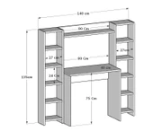 Moonlife Trend Kitaplıklı Çalışma Masası Ceviz - 5