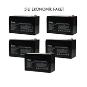 Ttec 12V 7Ah Kuru Tip Bakımsız Akü 5 Adet Ekonomik Paket - 1